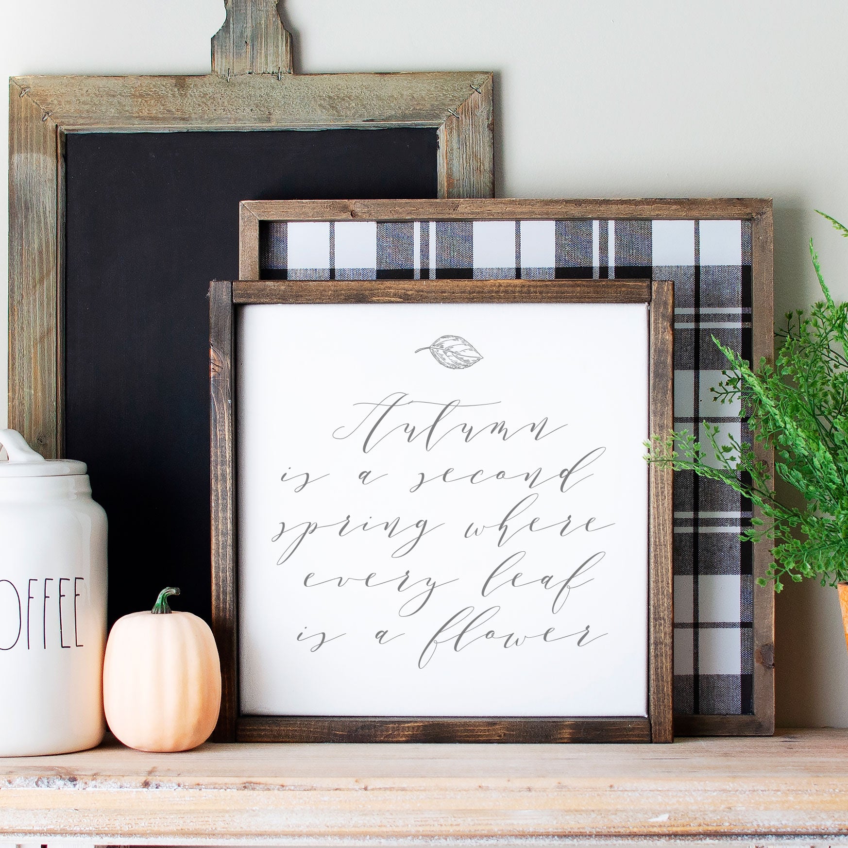 Front View. Medium Wood Sign | Autumn is a Second Spring Wood Signs Clairmont and Co 