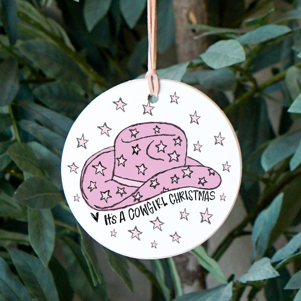 Front View. Ornament | Cowgirl Christmas | Cowgirl Wood Ornaments The WAREHOUSE Studio 