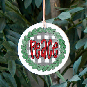 Peace Front View. Ornament Ornament | Wreath Check | Christmas Holiday Ornaments The WAREHOUSE Studio 