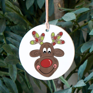 Front View. Ornament | Rudolph | Christmas Holiday Ornaments The WAREHOUSE Studio 