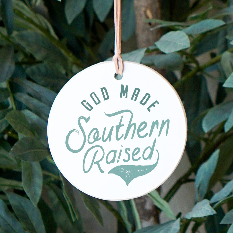 Front View. Ornament | Southern Raised | Southern Made Wood Ornaments The WAREHOUSE Studio 
