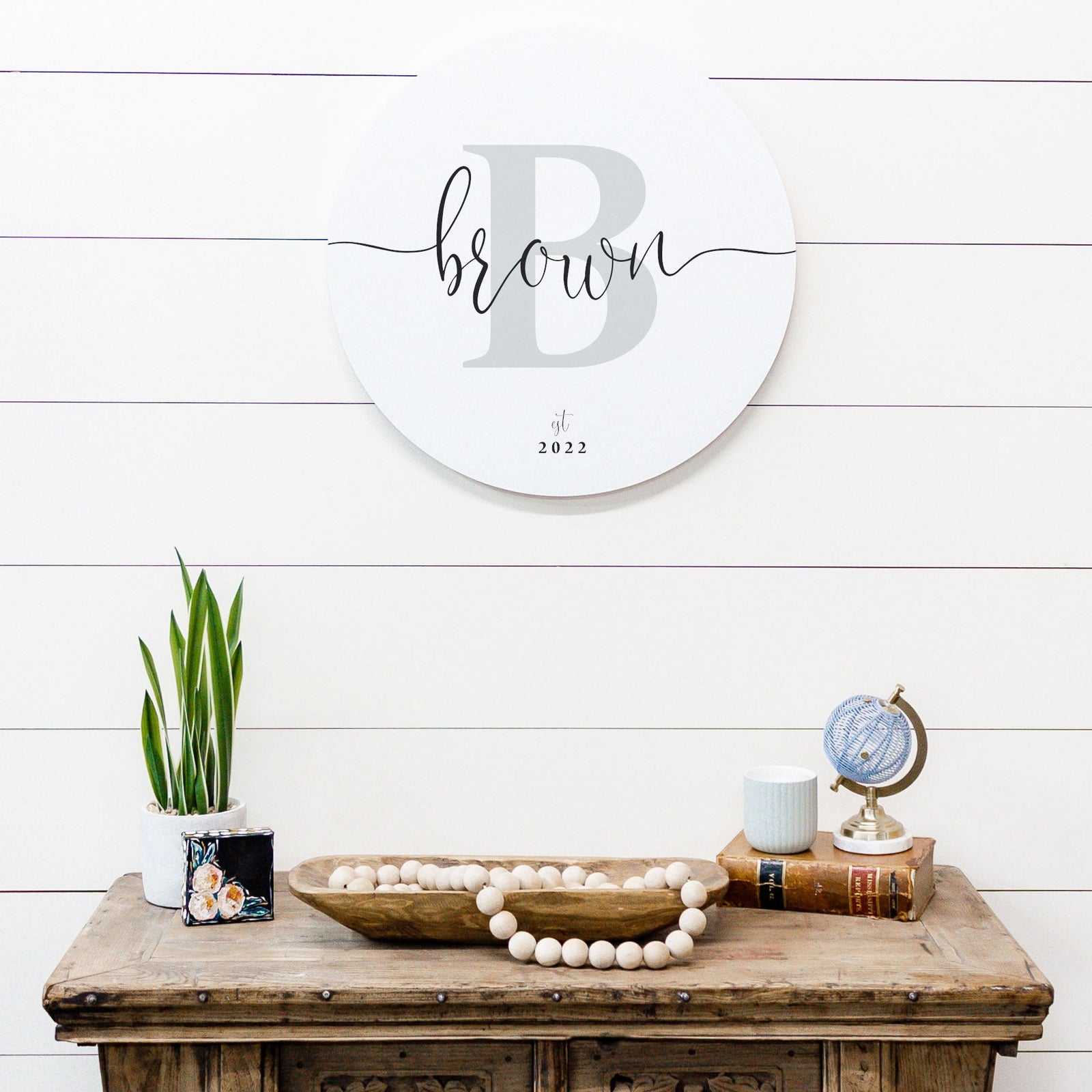 Front View. Round Sign | Family Sign | Last Name Sign Decor The WAREHOUSE Studio 