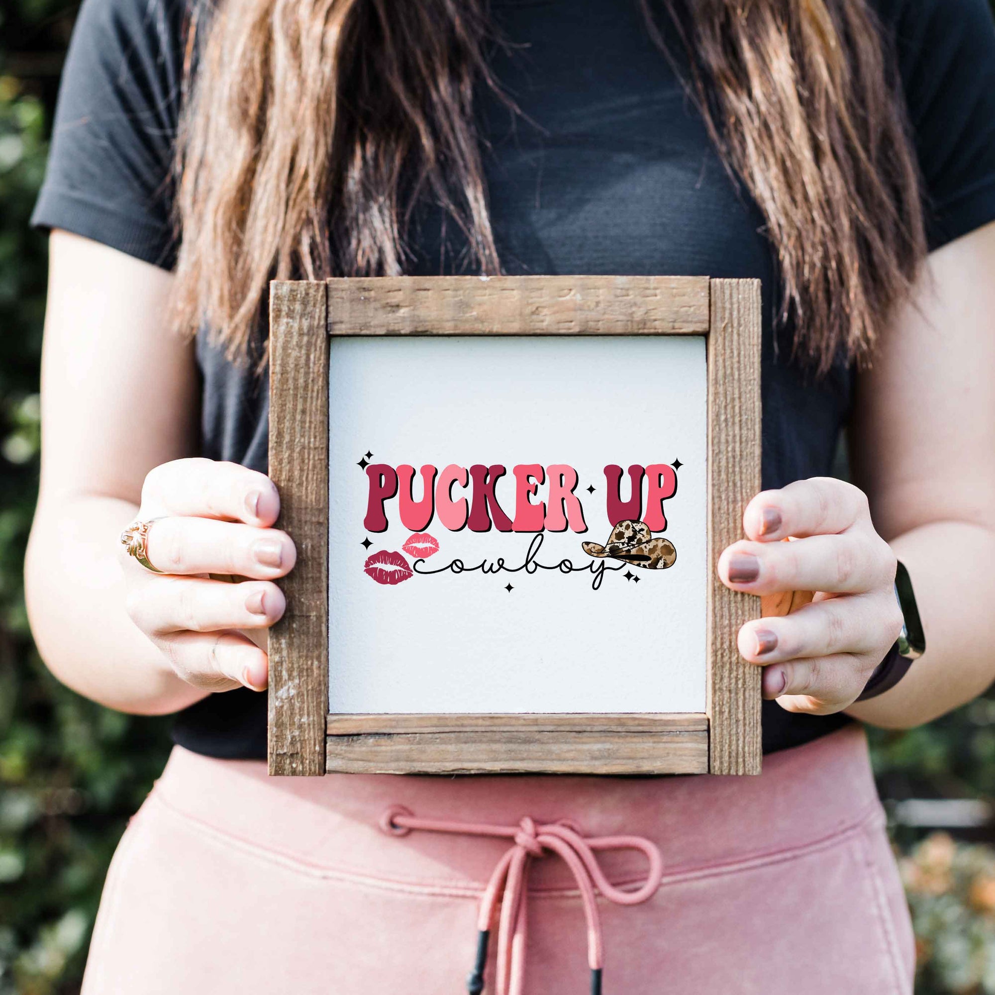 Front View. Small Sign | Wood Sign | Cowgirl Western | Valentines Day Decor The WAREHOUSE Studio 