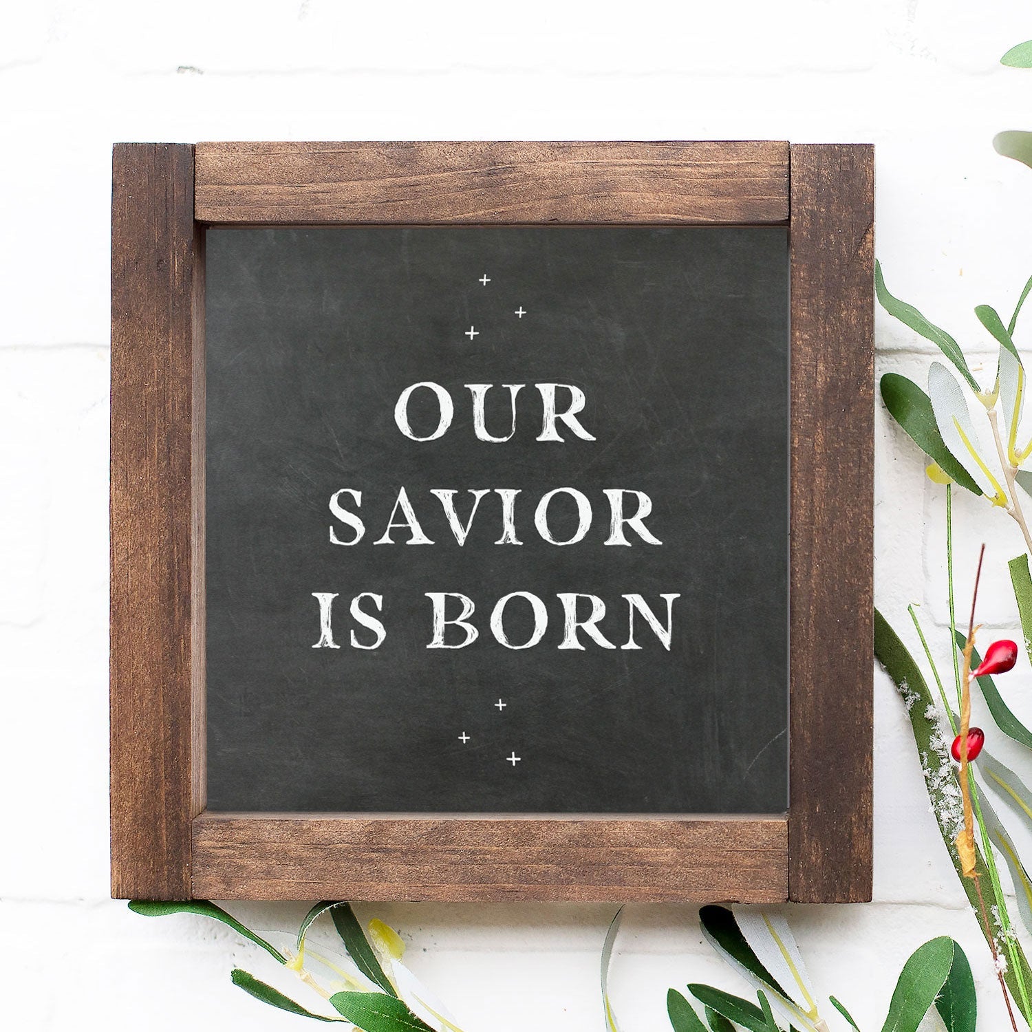 Front View. Small Wood Sign | A Savior is Born Small Wood Sign The WAREHOUSE Studio 