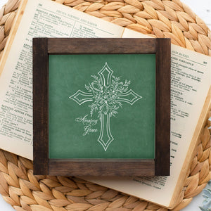 Front View. Small Wood Sign | Amazing Grace Floral Small Wood Sign The WAREHOUSE Studio 