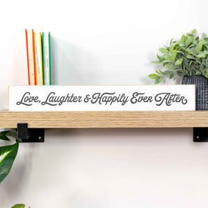 Front View. Small Wood Sign | Love and Laughter Small Wood Sign The WAREHOUSE Studio 