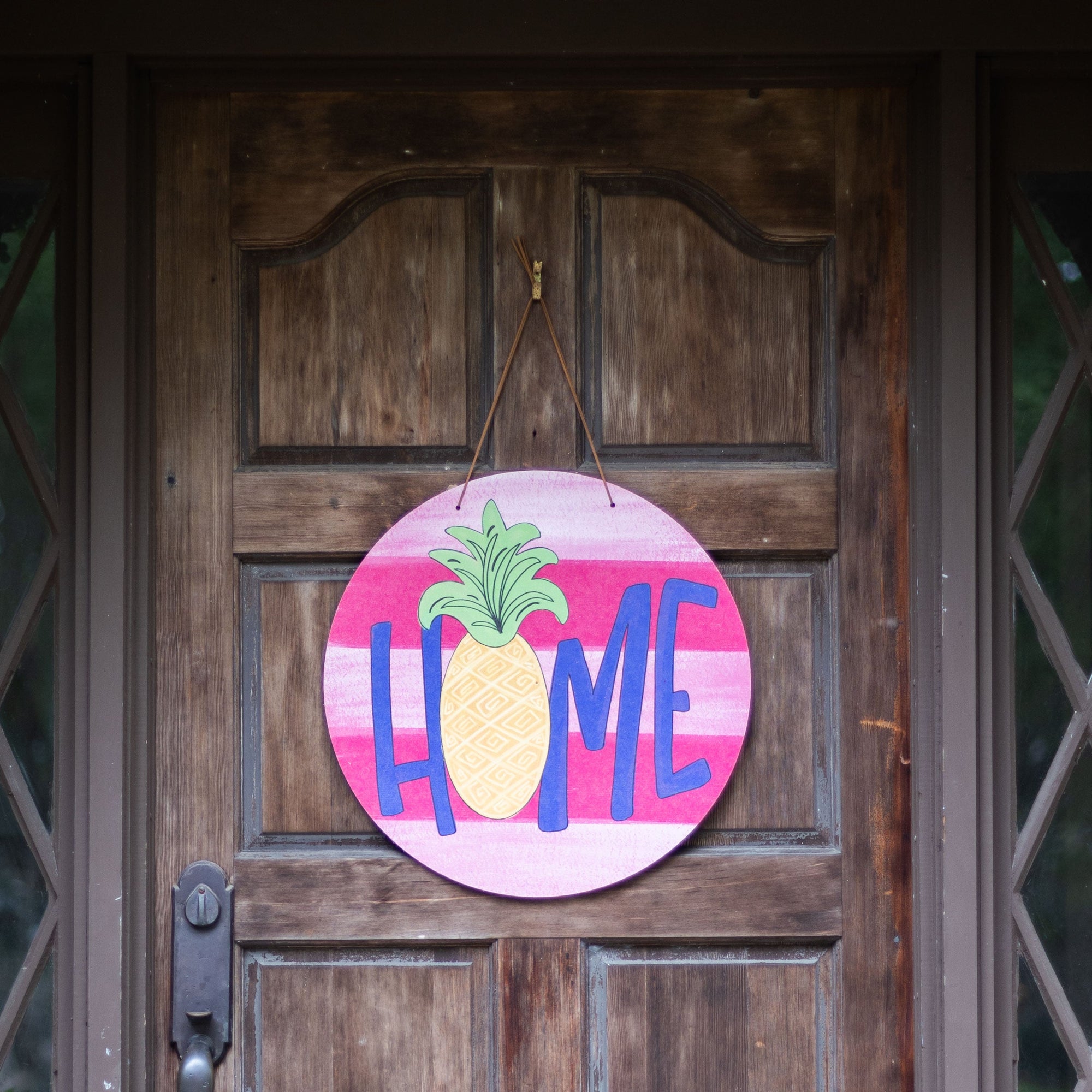 Front View. Summer Door Hanger, Home Pineapple Outdoor Ornament/Decor The WAREHOUSE Studio 