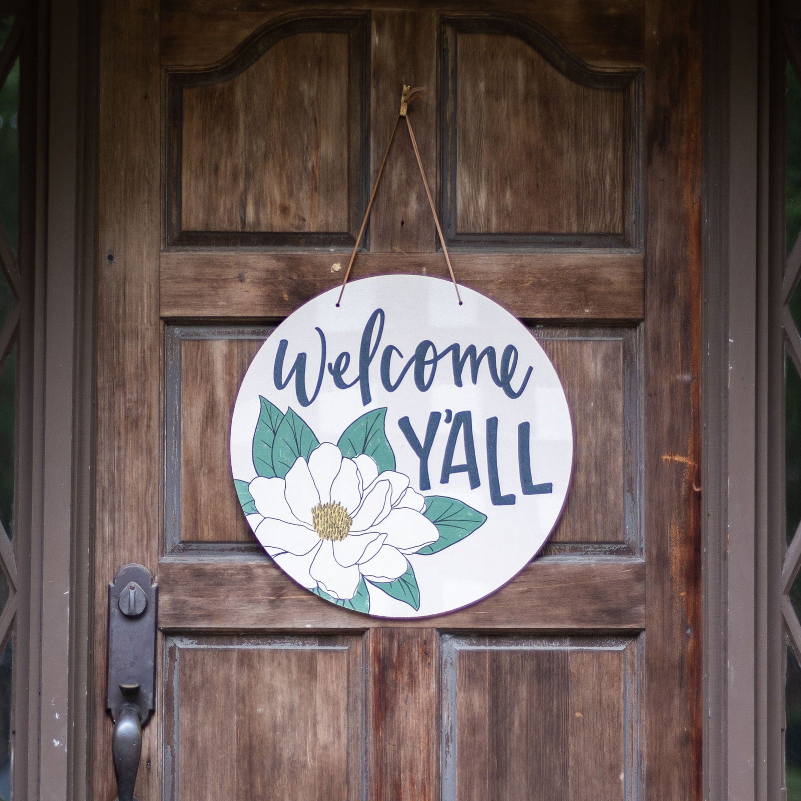 Front View. Summer Door Hanger, Welcome Y'all Outdoor Ornament/Decor The WAREHOUSE Studio 