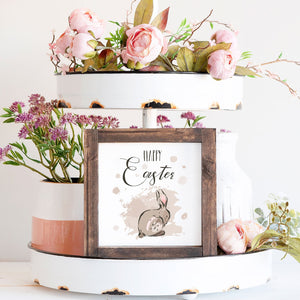 Front View. Taupe Bunny, Spring Decor, Easter Decor , Small Wood Sign Wood Signs The WAREHOUSE Studio 