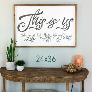 24x36 Size. This is Us Sign | Family Sign | Large Sign | Rustic Sign Wood Signs The WAREHOUSE Studio 