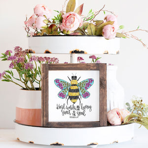 Front View. Verse Sign | Proverbs 16:24 | Hymn Sign | Scripture Sign | Small Sign Decor The WAREHOUSE Studio 