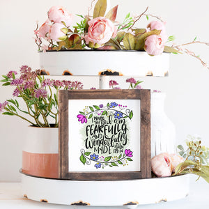 Front View. Verse Sign | Psalms 139:14 | Hymn Sign | Scripture Sign | Small Sign Decor The WAREHOUSE Studio 
