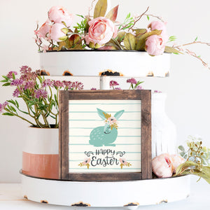 Front View. Whimsy Bunny, Spring Decor, Easter Decor , Small Wood Sign Wood Signs The WAREHOUSE Studio 