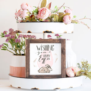 Front View. Wishing You Bunny, Spring Decor, Easter Decor , Small Wood Sign Wood Signs The WAREHOUSE Studio 