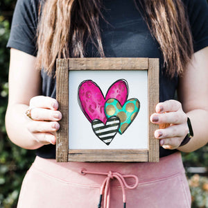 Front View. Wooden Signs | Small Sign | Love Sign | Valentines Day | Hearts Sign Decor The WAREHOUSE Studio 