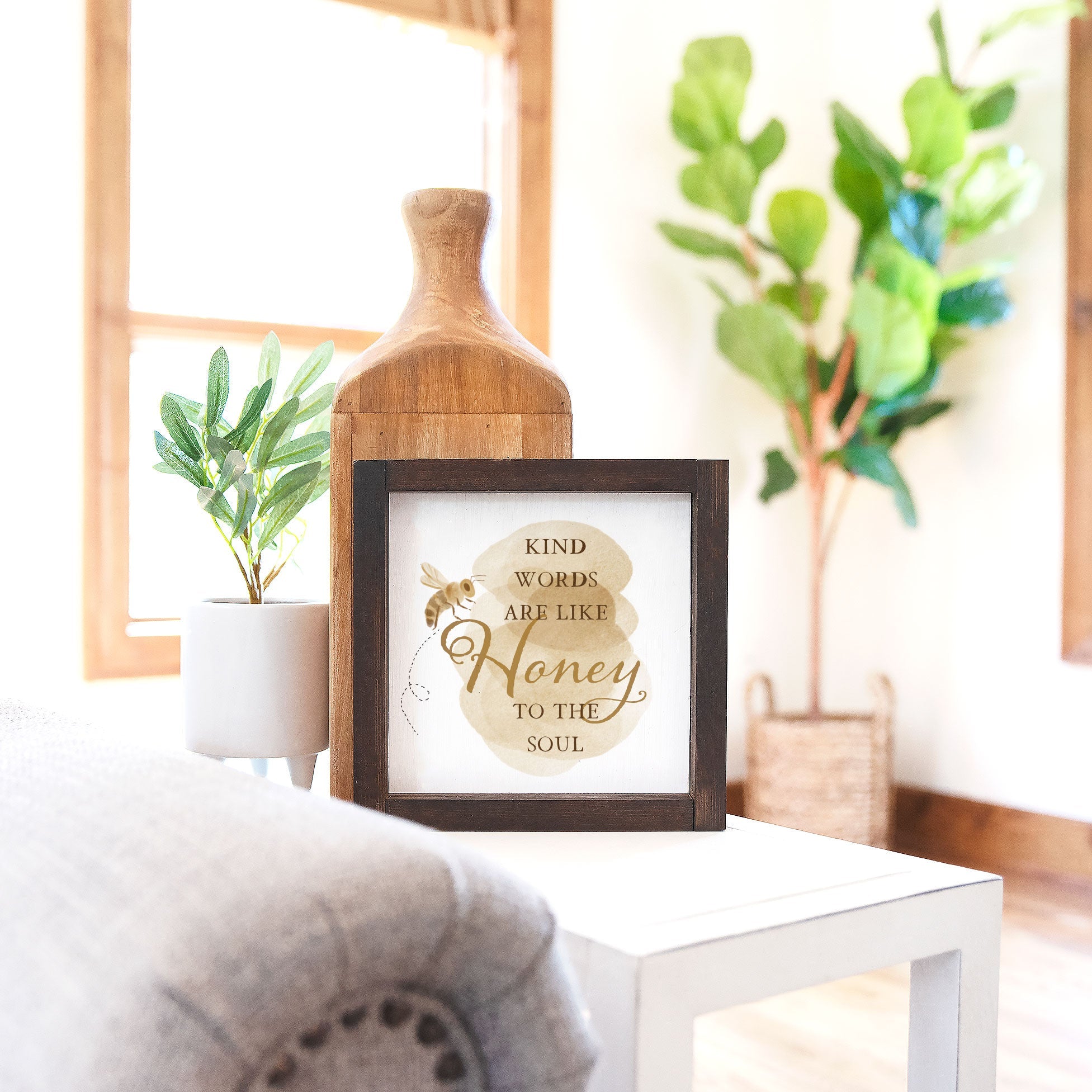 Front View. Words Like Honey, Friends Sign, Spring Sign, Small Sign Wood Signs The WAREHOUSE Studio 